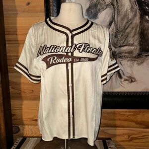 National Finals Rodeo Women's White and Brown Jersey